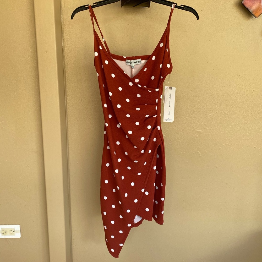 🆕Almost Famous Sleeveless Polka Dot Bodycon party Dress - Picture 6 of 8